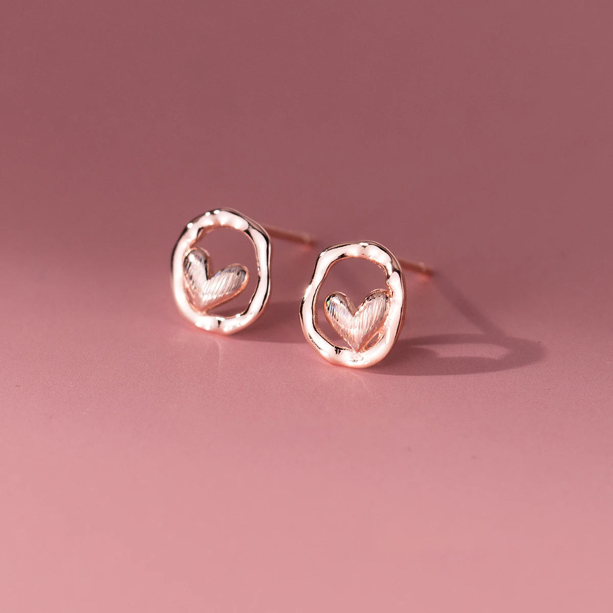 Pendientes MODIAN de plata de ley 925 con forma de corazón y líneas irregulares, a la moda, para mujer, regalo de cumpleaños