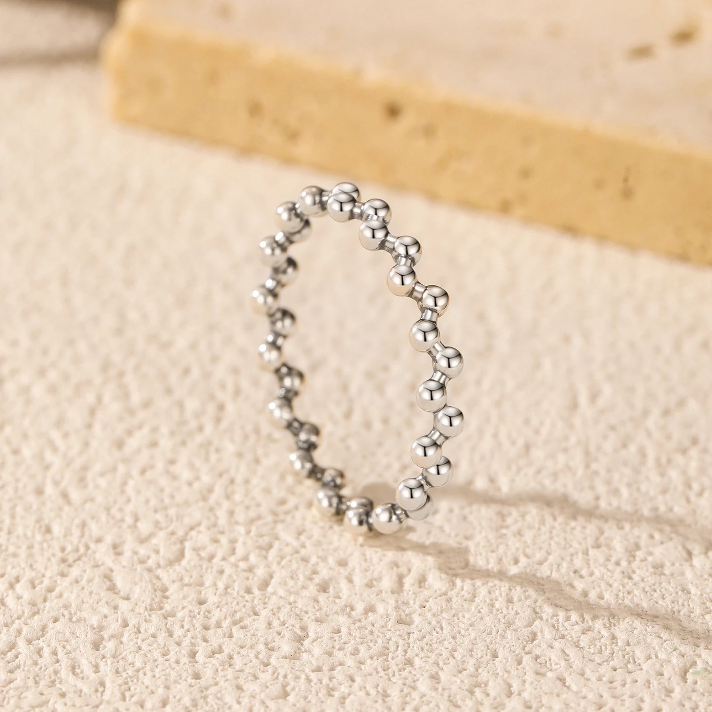 MODIAN 925 Sterling Silver Vintage Irregular Beads Rings Daily Stackable Wear Finger Rings For Women Fine Jewelry Gifts