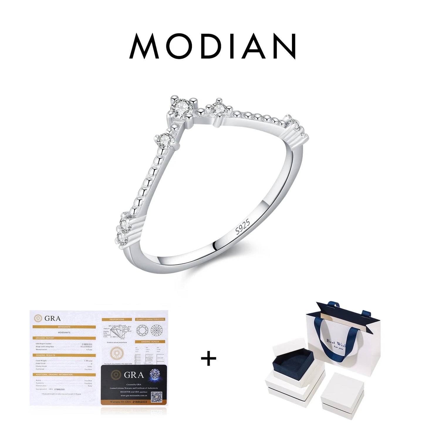 MODIAN D Color Moissanite Rings 925 Sterling Silver Exquisite Arrow Thin Finger Sparkling Rings For Women Wedding Fine Jewelry