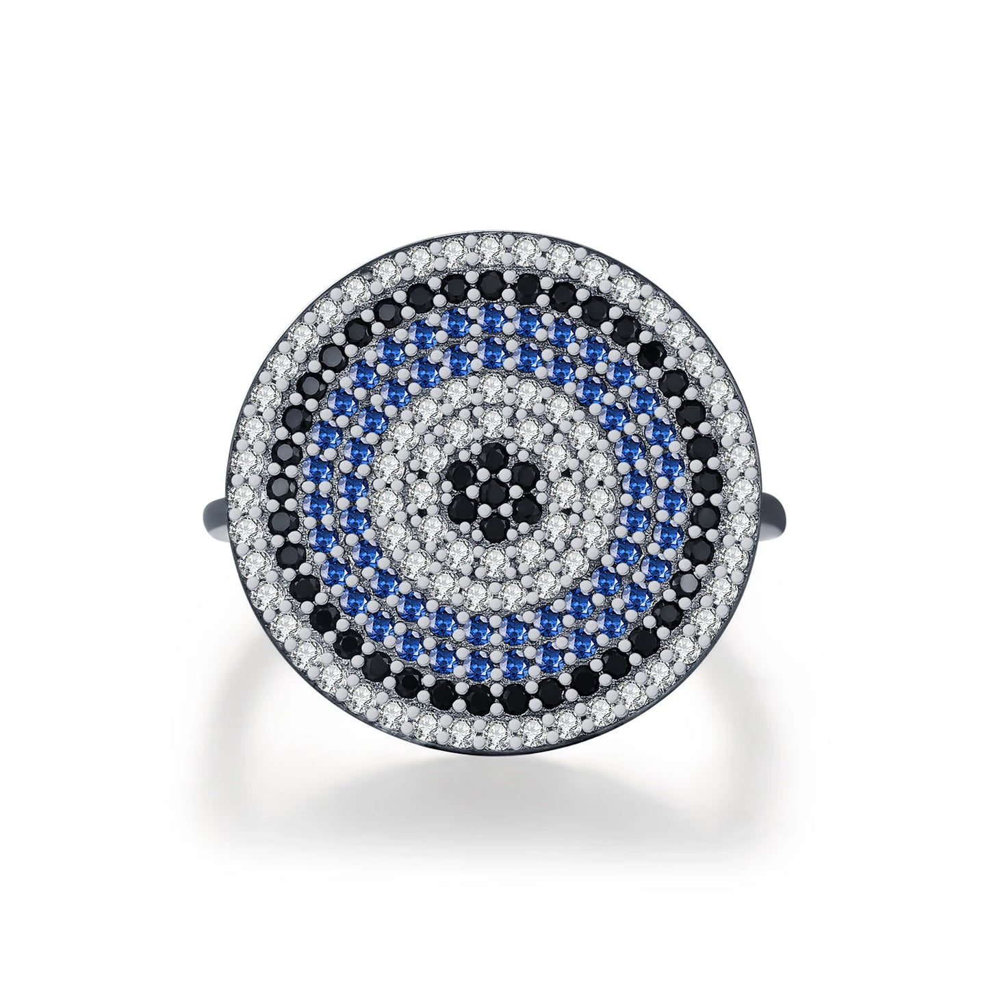 MODIAN 925 Sterling Silver Luxury Retro Zirconia Round Eyes Finger Rings Black Golden Fashion Ring For Women Party Fine Jewelry