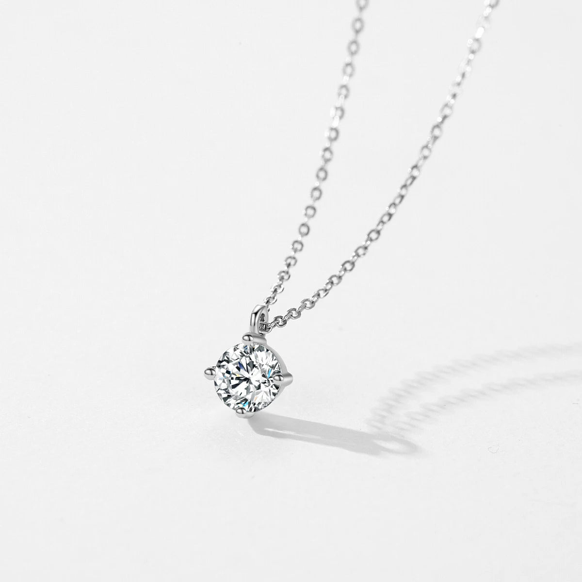 MODIAN 925 Sterling Silver Classic Round 1CT High Quality Zirconia Pendant Necklaces For Women Wedding Luxury Fine Jewelry Gift
