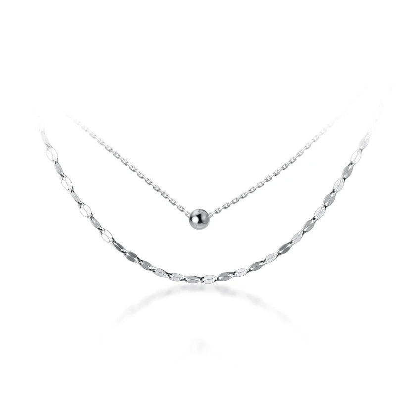Modian 2025 New Design 925 Sterling Silver Double Layer Chokers Necklace for Women Geometric Necklace Korea Style Fine Jewelry