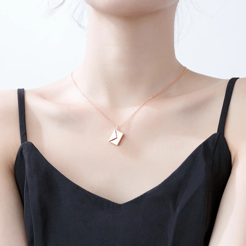 Modian New Design Romantic Lover Letter Pendants Sweet Charm 100% 925 Sterling Silver Envelope Fashion Pendant For Women Jewelry