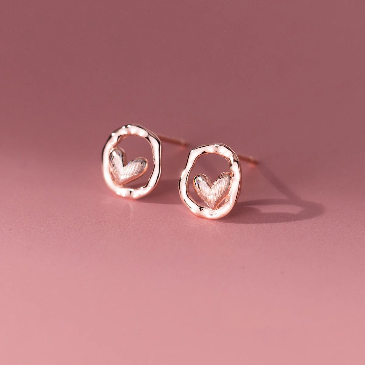 Pendientes MODIAN de plata de ley 925 con forma de corazón y líneas irregulares, a la moda, para mujer, regalo de cumpleaños